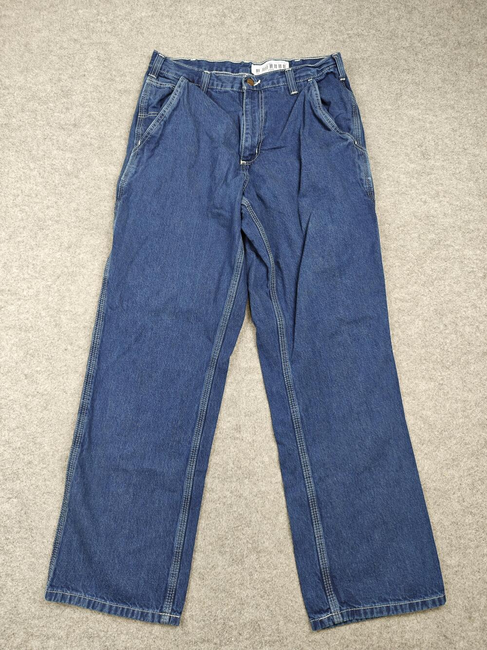Carhartt Jeans Mens 32x30 Blue Medium Wash Straight Relaxed Dungarees Fit